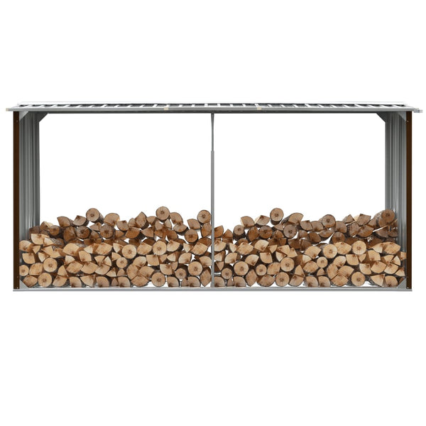 Haardhoutschuur 330X92X153 Cm Gegalvaniseerd Staal
