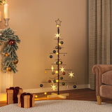 Kerstdecoratie Kerstboom Met Houten Basis Metaal