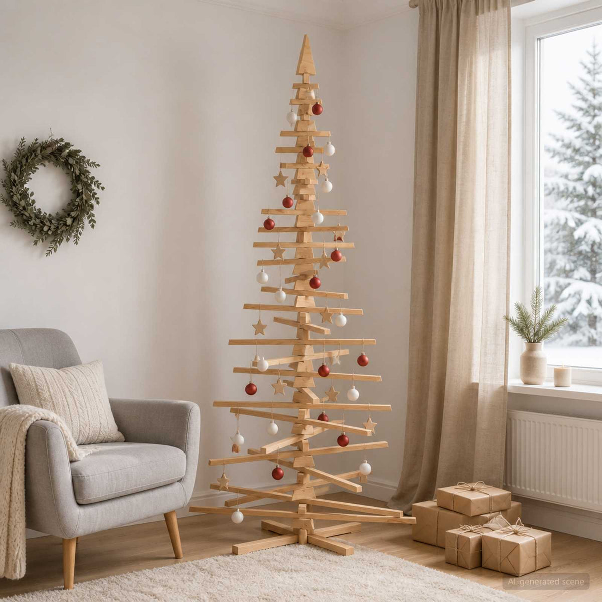 Houten Kerstboom Kotka 240 Cm Massief Grenenhout