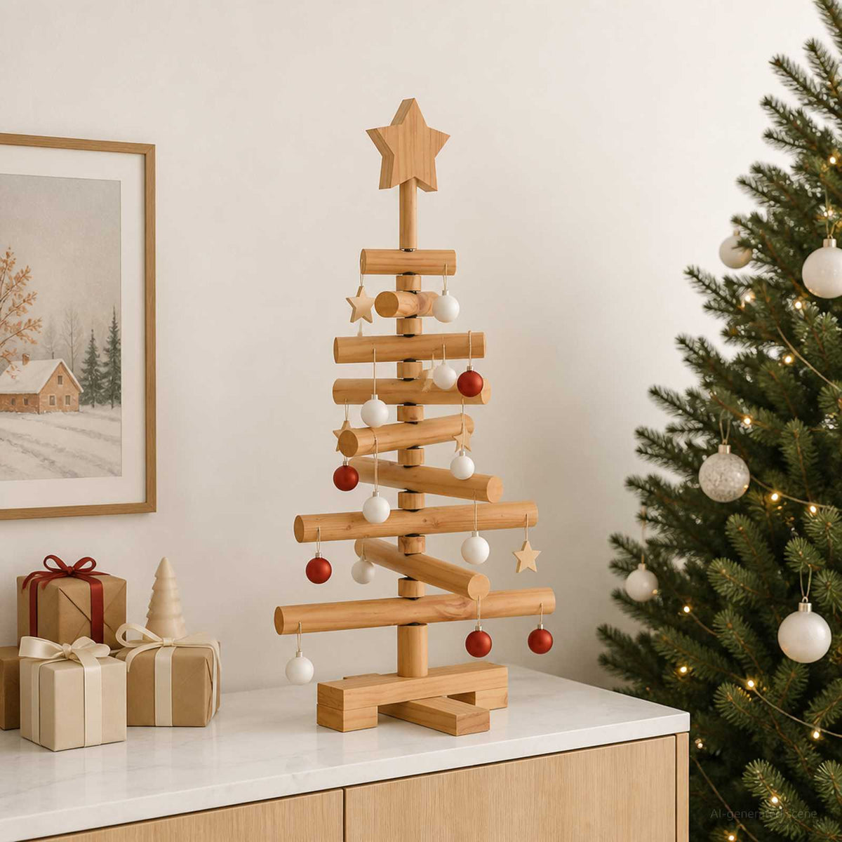 Houten Kerstboom Kotka 60 Cm Massief Grenenhout
