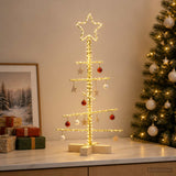 Kerstdecoratie Kerstboom Met Houten Basis Metaal