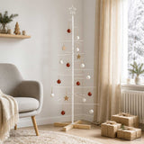Kerstdecoratie Kerstboom Met Houten Basis Metaal