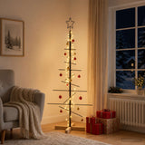 Kerstdecoratie Kerstboom Met Houten Basis Metaal