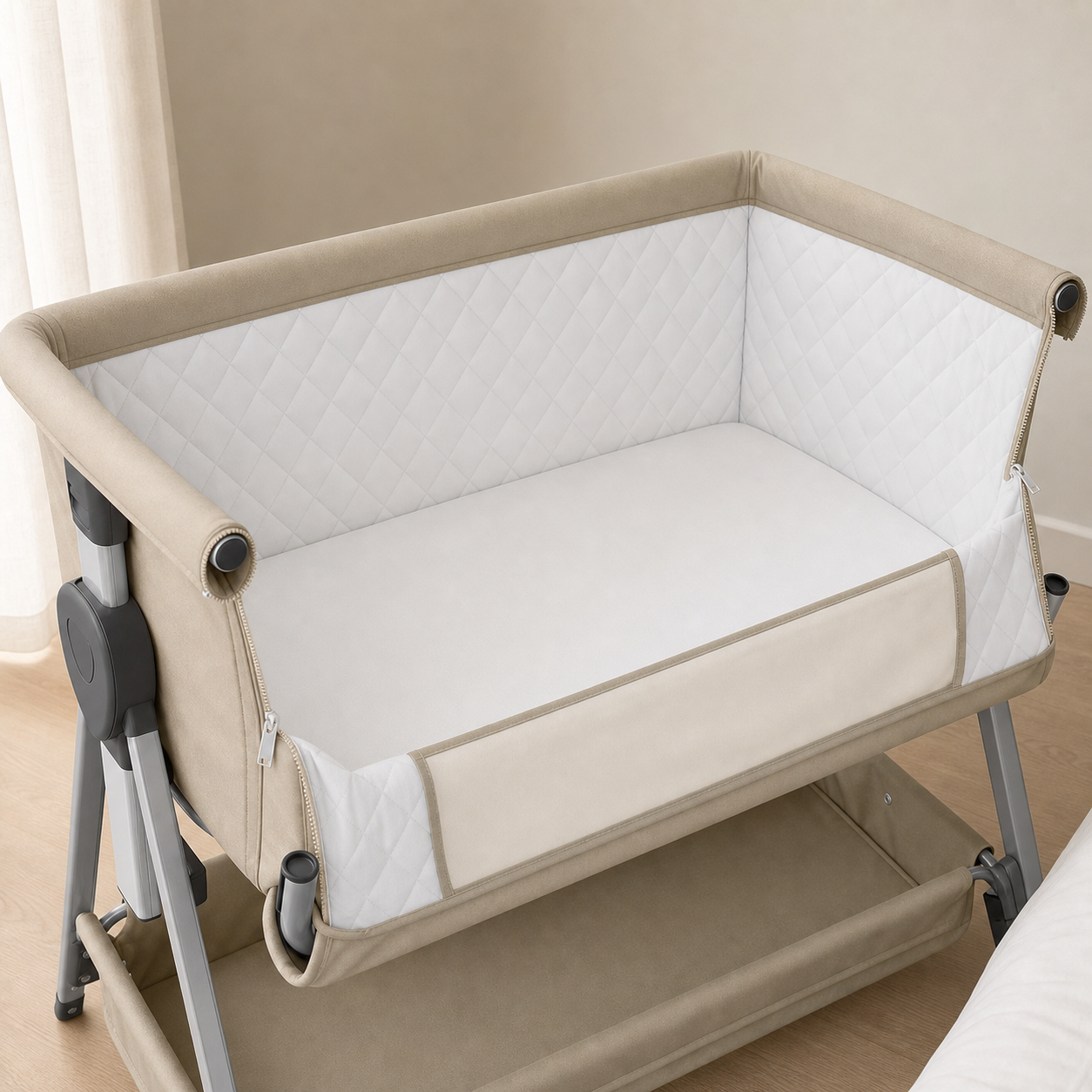 co sleeper naast boxspring