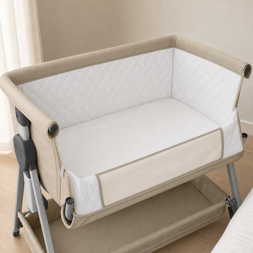 Co-sleeper bednest - babybox – detail van slaapgedeelte en toegang