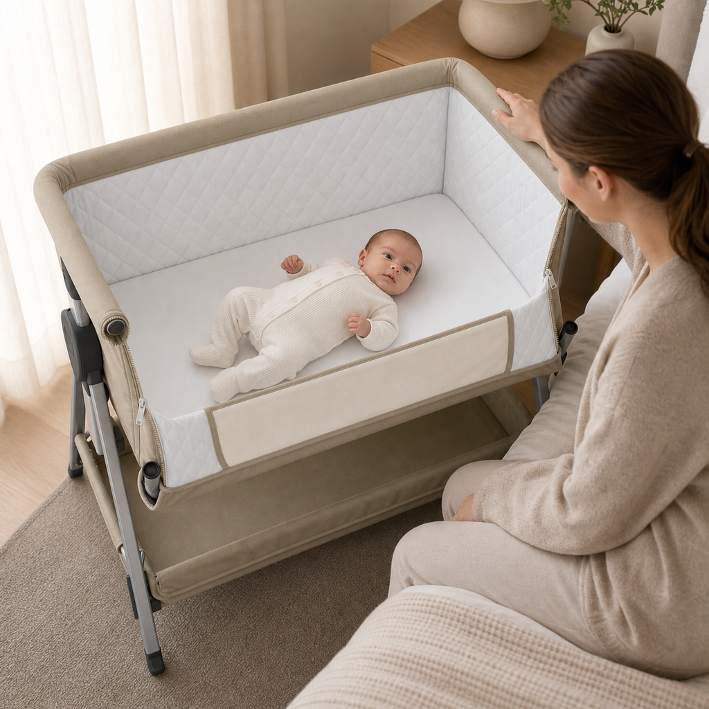 Co-sleeper bednest - babybox – goed zicht op de baby