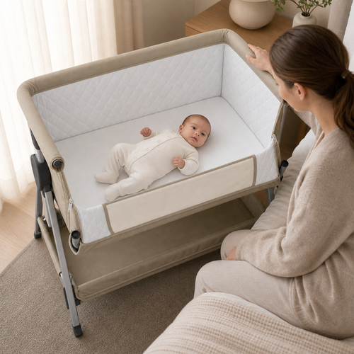 Co-sleeper bednest - babybox – goed zicht op de baby