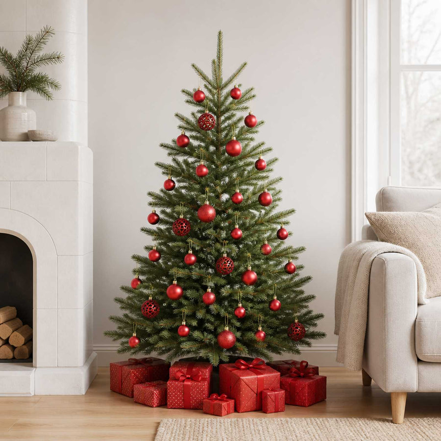 100-Delige Kerstballenset — Rood
