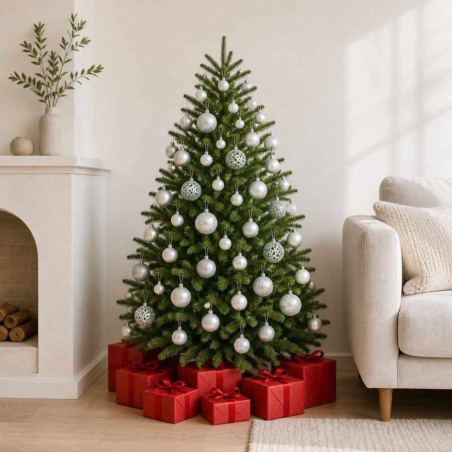 100-Delige Kerstballenset — Zilver
