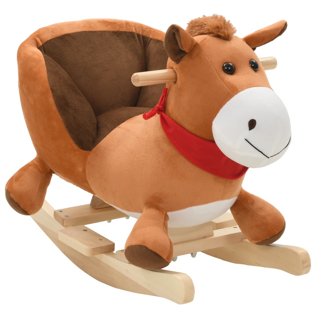 Hobbeldier Met Rugleuning 60X32X50 Cm Pluche Bruin