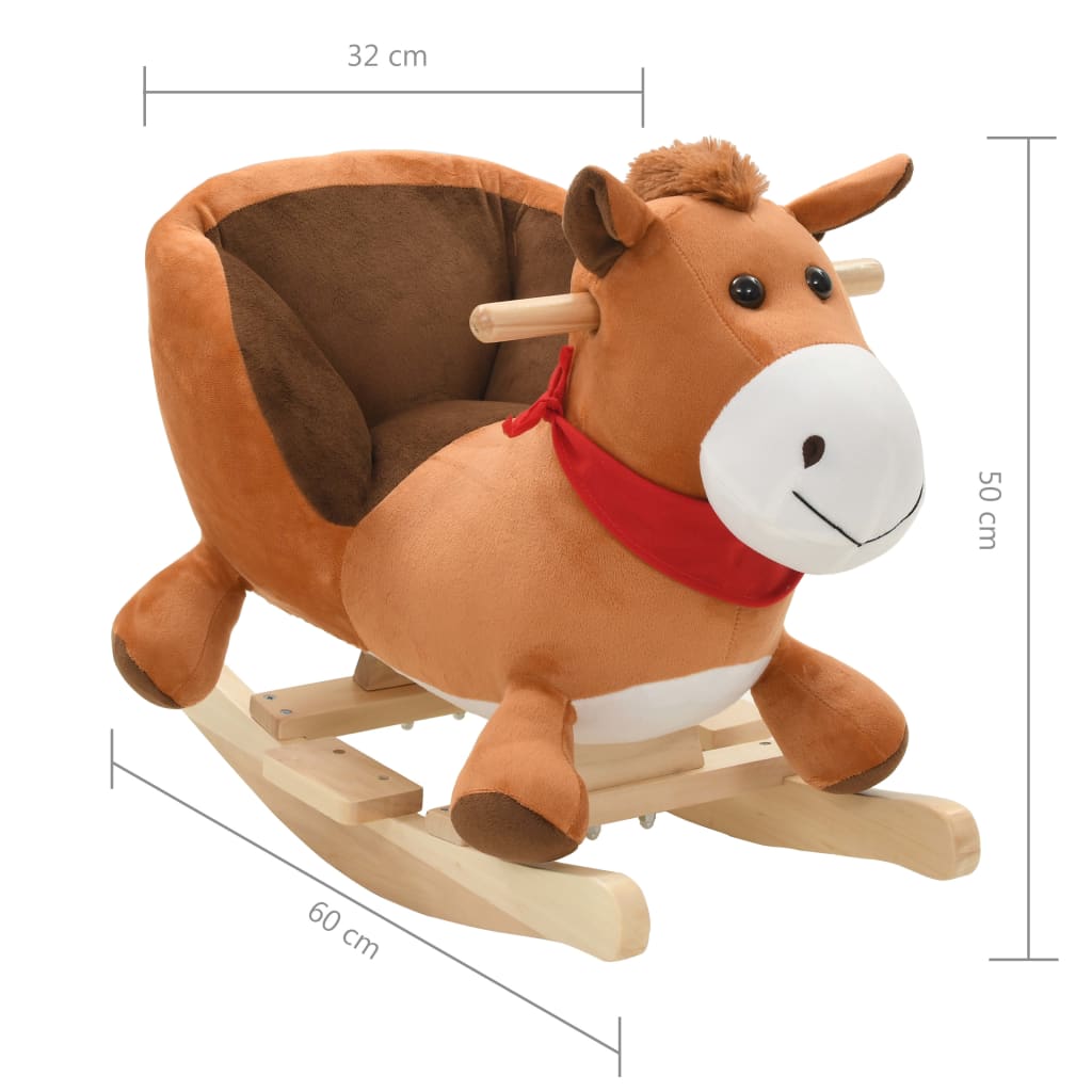 Hobbeldier Met Rugleuning 60X32X50 Cm Pluche Bruin