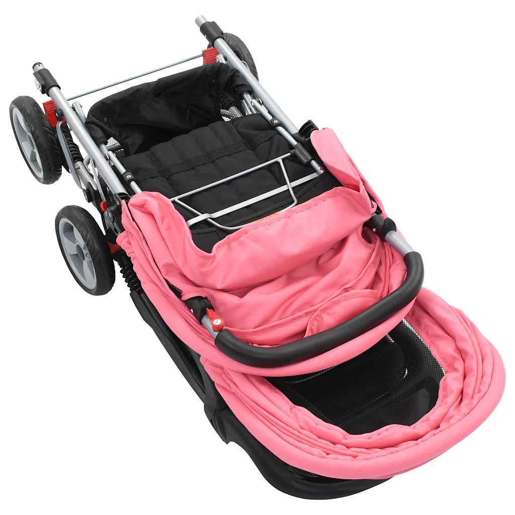Kinderwagen Dubbel Staal En Zwart