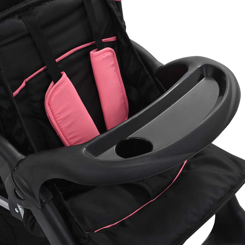 Kinderwagen Dubbel Staal En Zwart