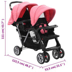 Kinderwagen Dubbel Staal En Zwart