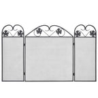 Haardscherm 3 Panelen Ijzer Zwart