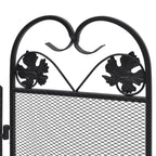 Haardscherm 3 Panelen Ijzer Zwart