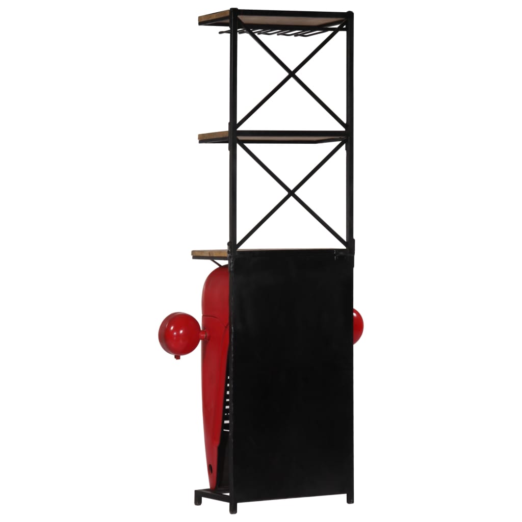 Wijnkast Tractor 49X31X172 Cm Massief Mangohout