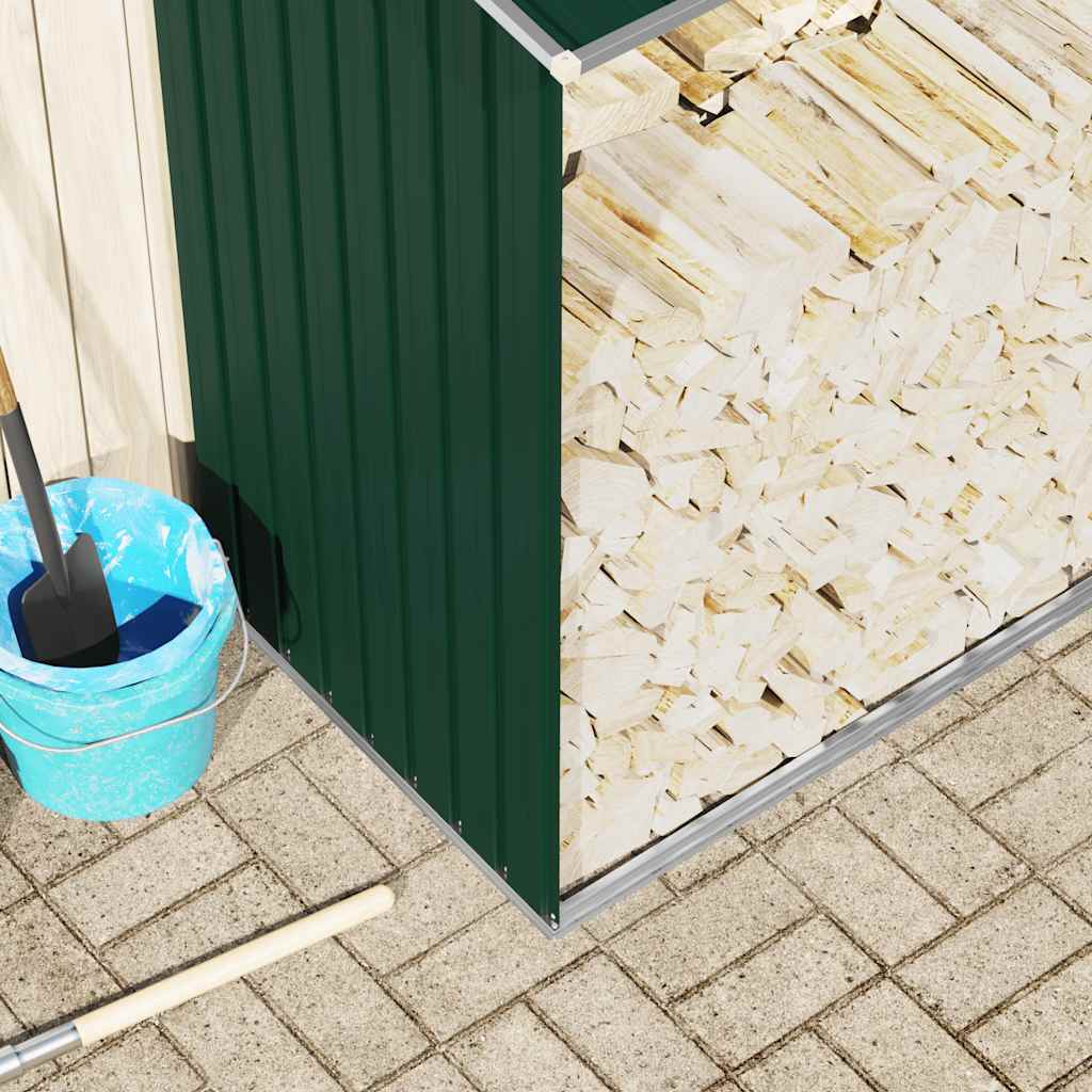 Haardhoutschuur 330X84X152 Cm Gegalvaniseerd Staal