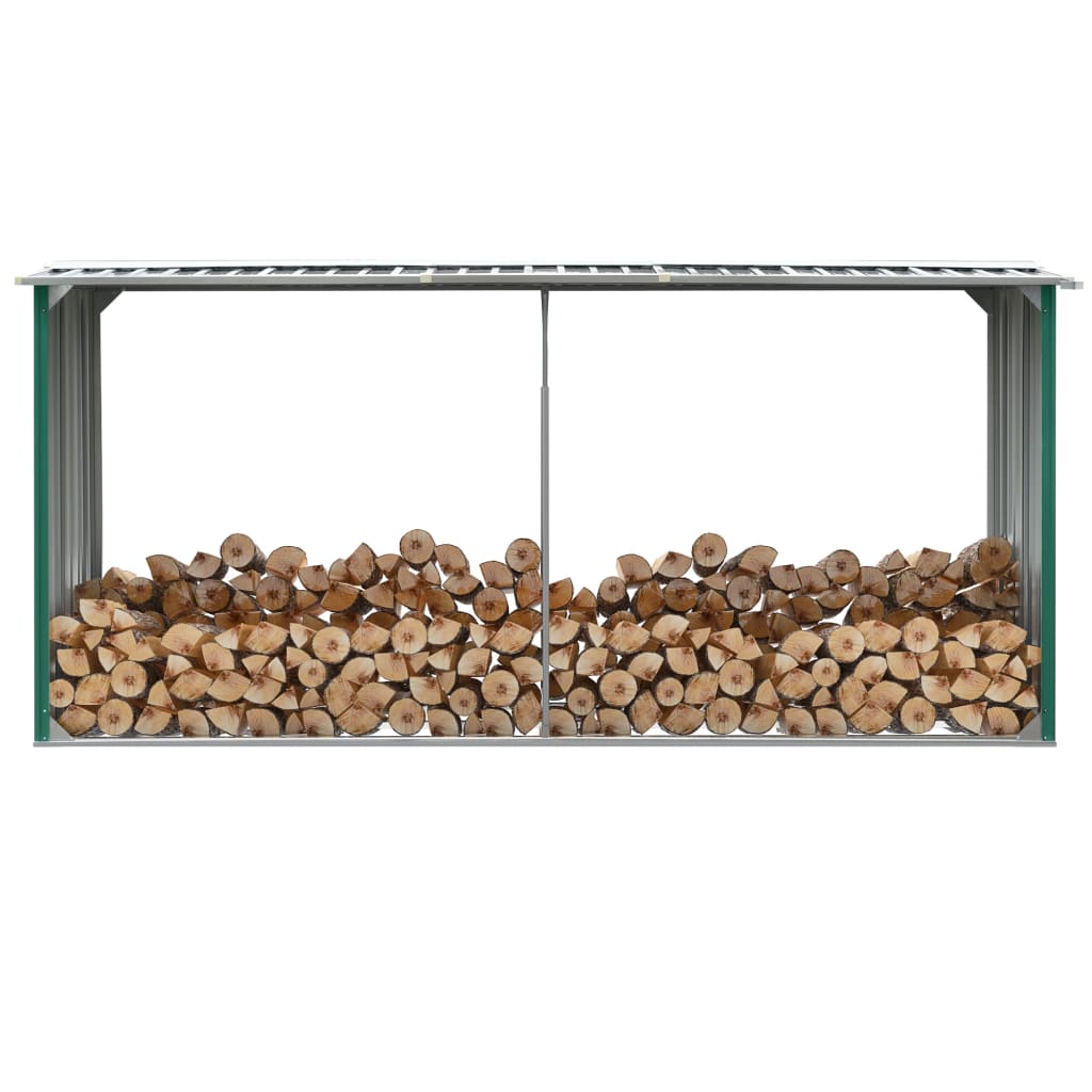 Haardhoutschuur 330X92X153 Cm Gegalvaniseerd Staal