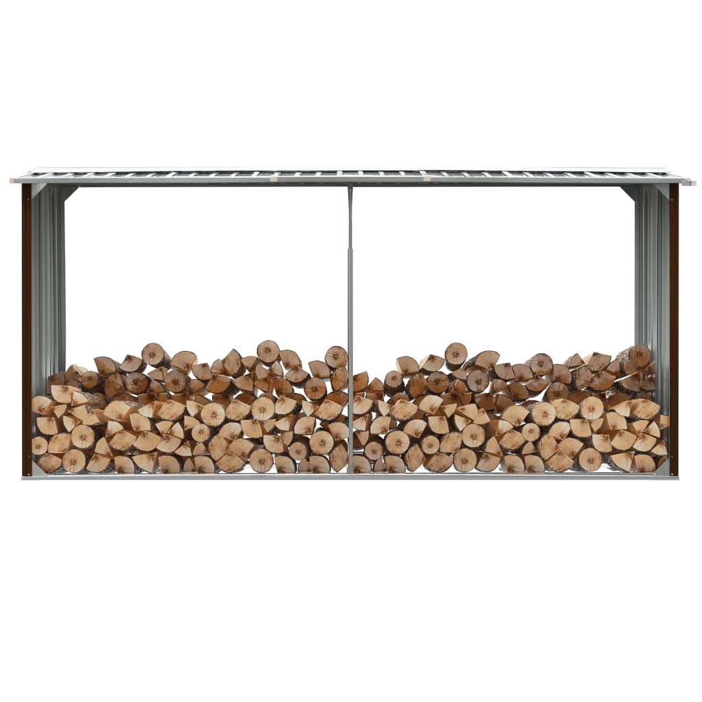 Haardhoutschuur 330X92X153 Cm Gegalvaniseerd Staal
