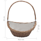 Houtmand Met Handvat 57X46,5X52 Cm Wilgenhout Bruin
