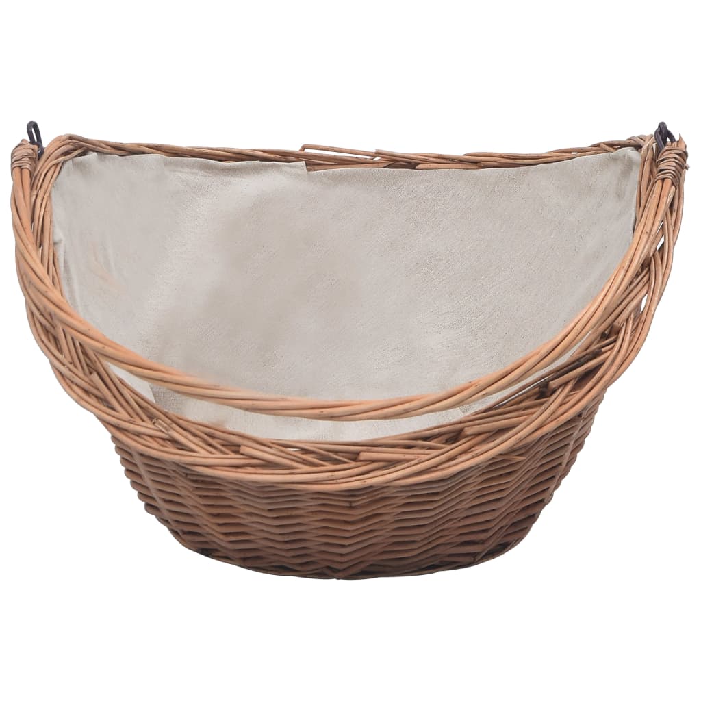 Houtmand Met Handvat 60X44X55 Cm Natuurlijk Wilgenhout