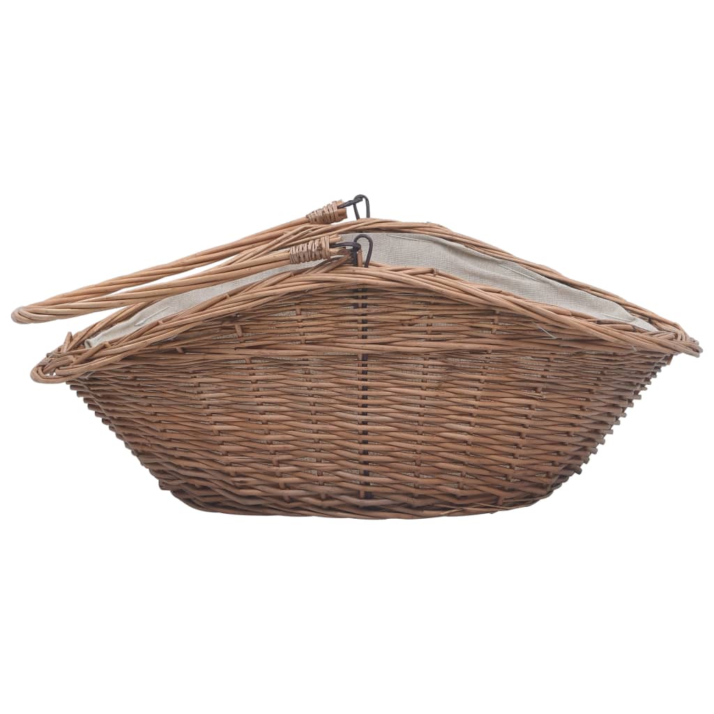 Houtmand Met Handvat 60X44X55 Cm Natuurlijk Wilgenhout