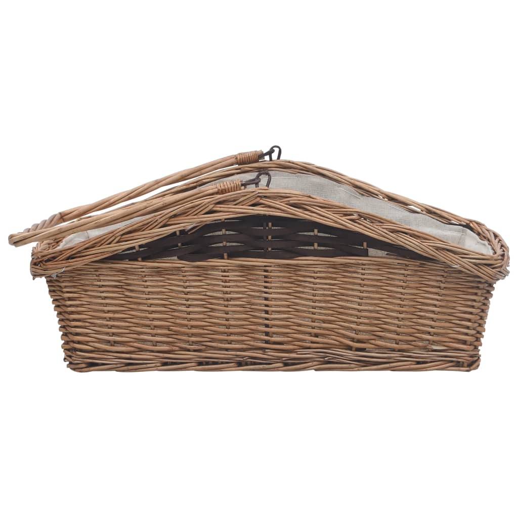 Houtmand Met Handvat 61,5X46,5X58 Cm Wilgenhout Bruin