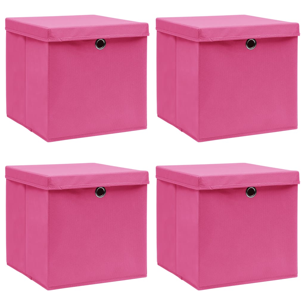 Opbergboxen Met Deksel 32X32X32 Cm Stof Roze