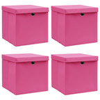 Opbergboxen Met Deksel 32X32X32 Cm Stof Roze