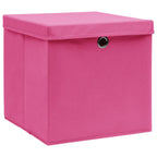 Opbergboxen Met Deksel 32X32X32 Cm Stof Roze