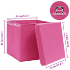 Opbergboxen Met Deksel 32X32X32 Cm Stof Roze