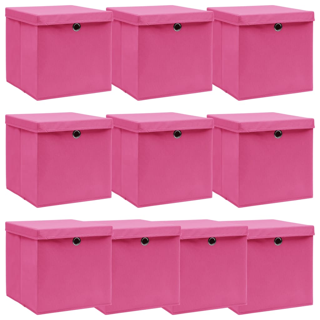 Opbergboxen Met Deksel 32X32X32 Cm Stof Roze