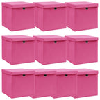 Opbergboxen Met Deksel 32X32X32 Cm Stof Roze
