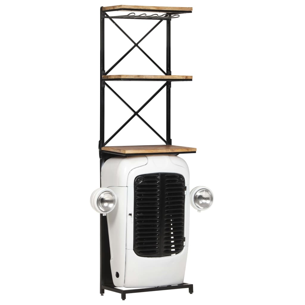 Wijnkast Tractor 49X31X172 Cm Massief Mangohout