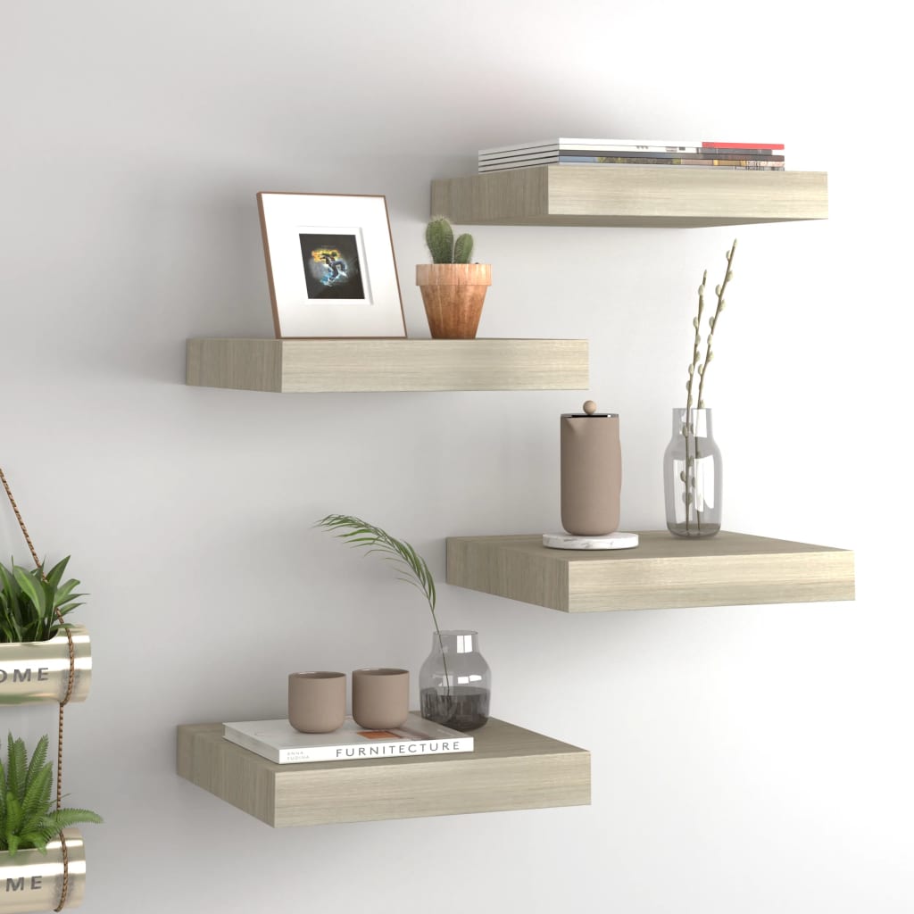 Wandschap Zwevend 23X23,5X3,8 Cm Mdf