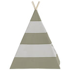 Kindertent Grijs En Wit 120 X 120 X 150 Cm Massief Grenenhout