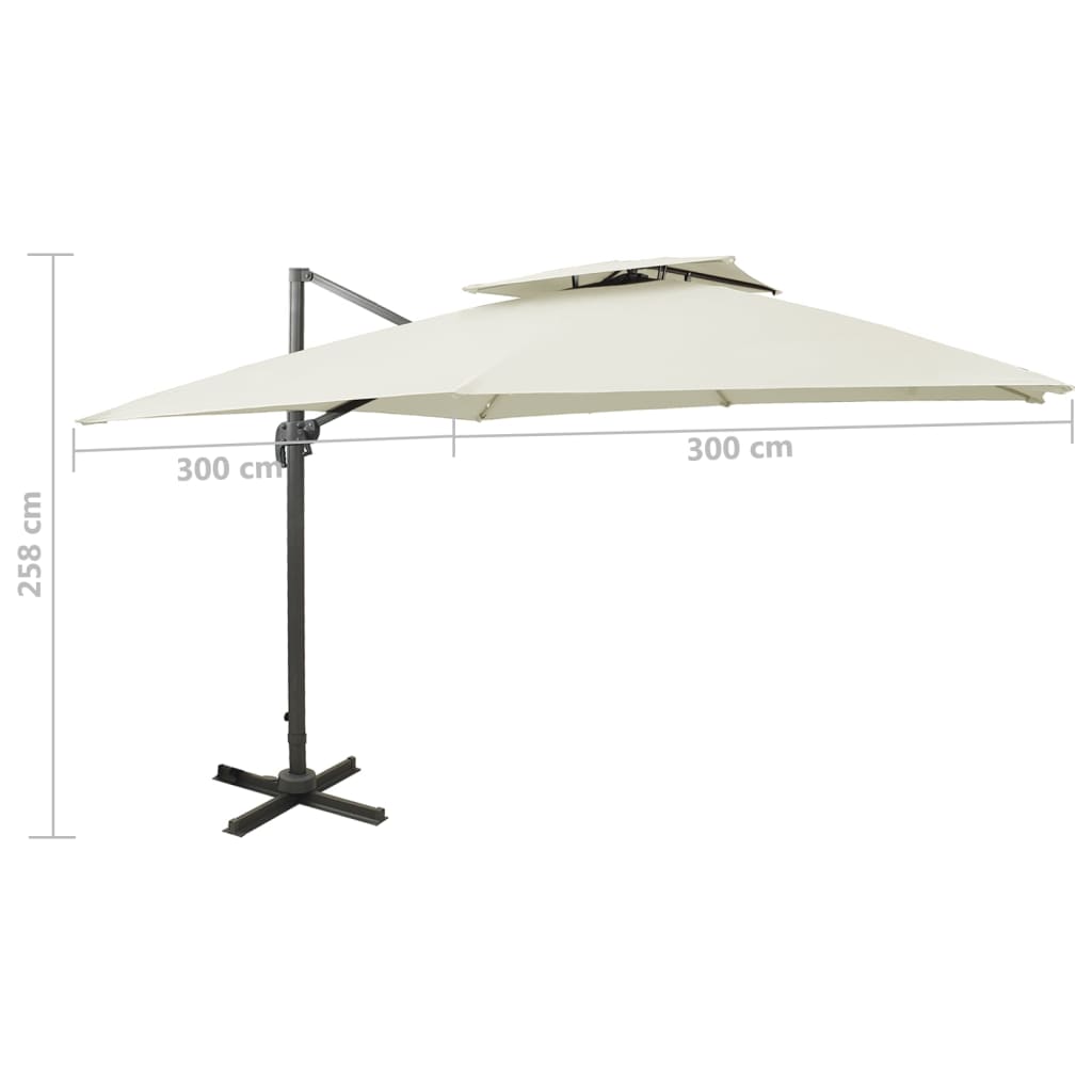 Zwevende Parasol Met Dubbele Bovenkant Kleur