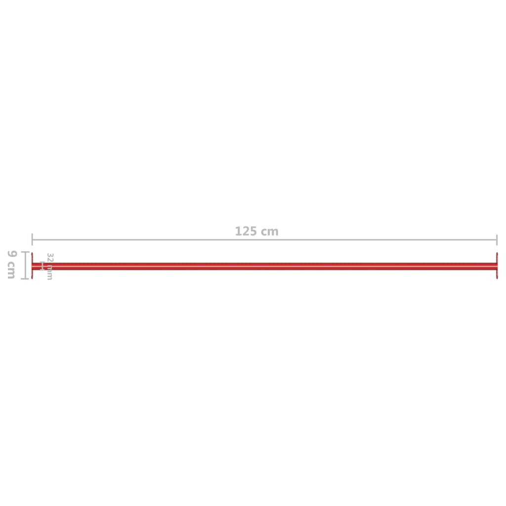 Rekstok 125 Cm Staal Rood