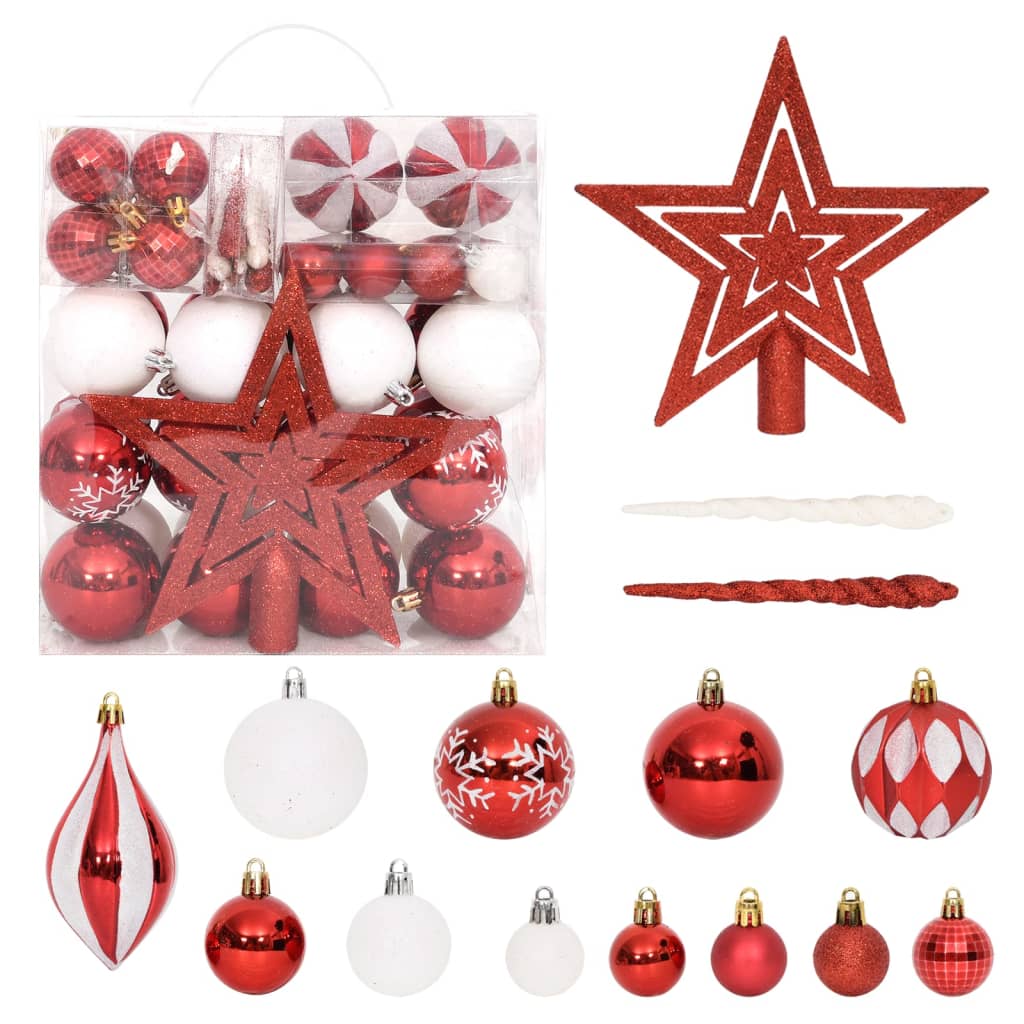 64-Delige Kerstballenset En Wit