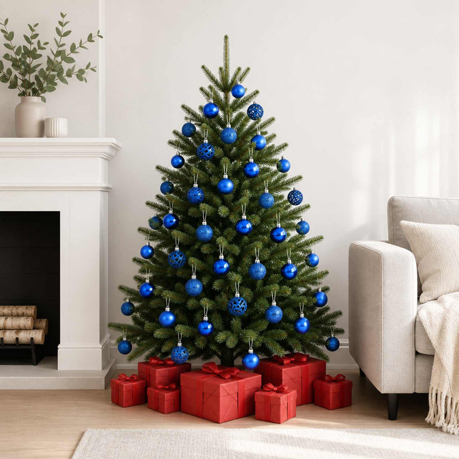 100-Delige Kerstballenset — Blauw
