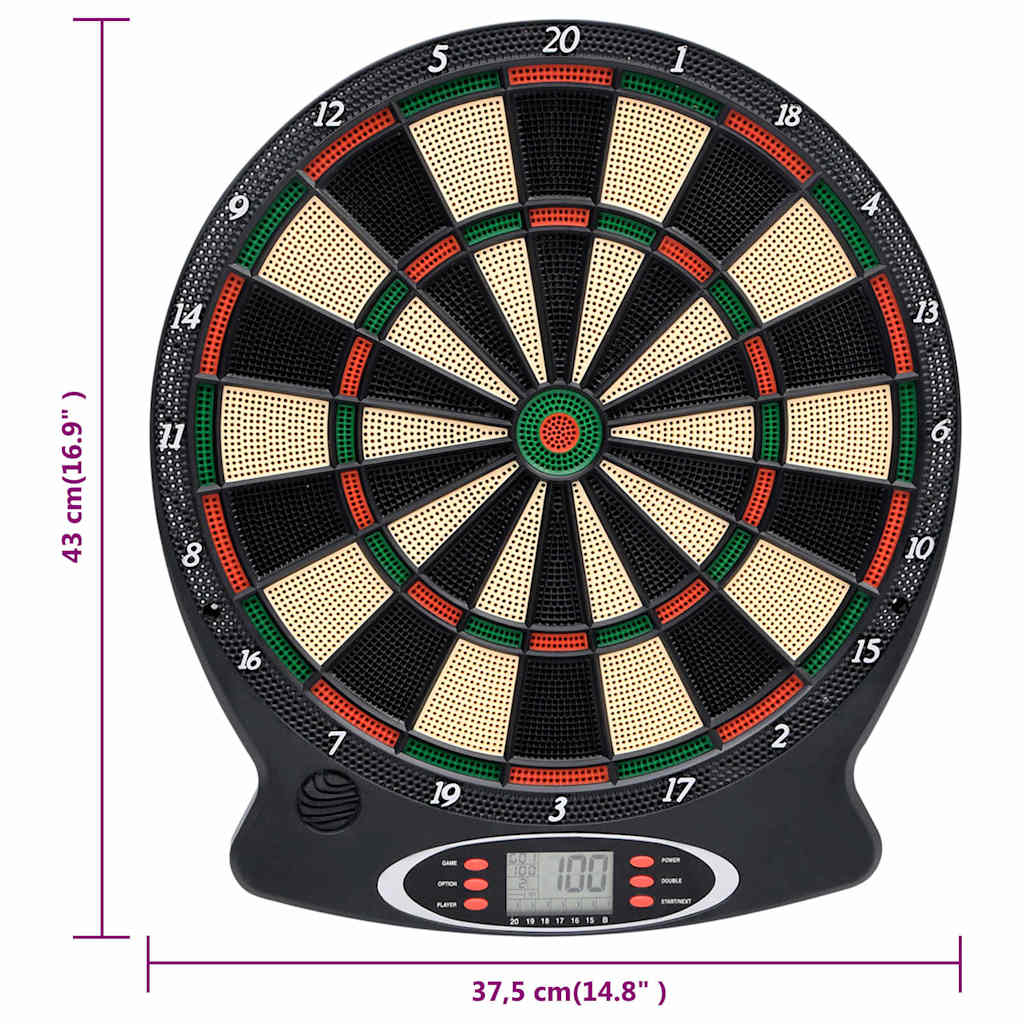Dartbord Elektrisch Met Darts Polypropeen Zwart