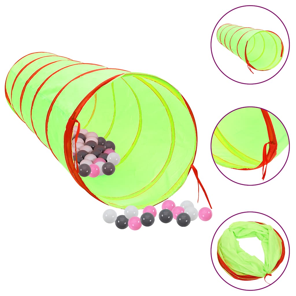 Kinderspeeltunnel Met 250 Ballen 175 Cm Polyester Groen