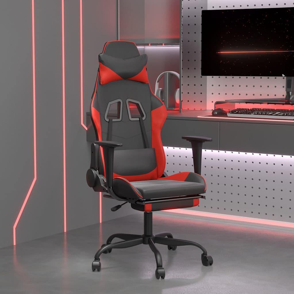 Massage Gamestoel Kunstleer Zwart En Roze
