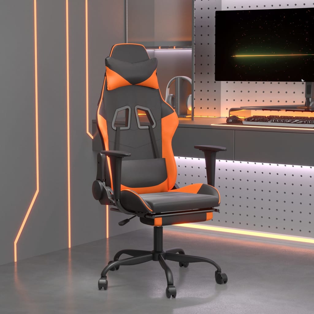 Massage Gamestoel Kunstleer Zwart En Roze