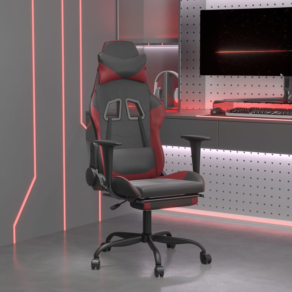 Massage Gamestoel Kunstleer Zwart En Roze
