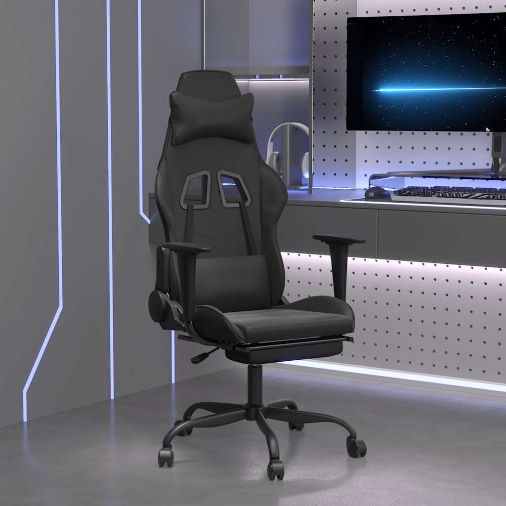Massage Gamestoel Kunstleer Zwart En Roze