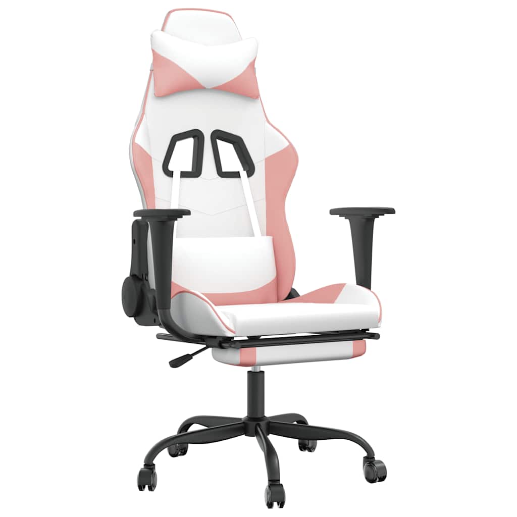 Massage Gamestoel Kunstleer Zwart En Roze