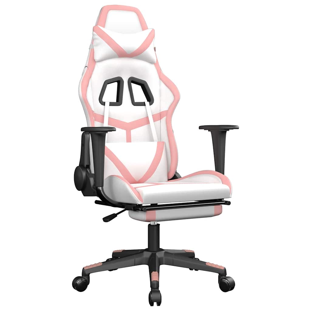 Massage Gamestoel Kunstleer Zwart En Roze