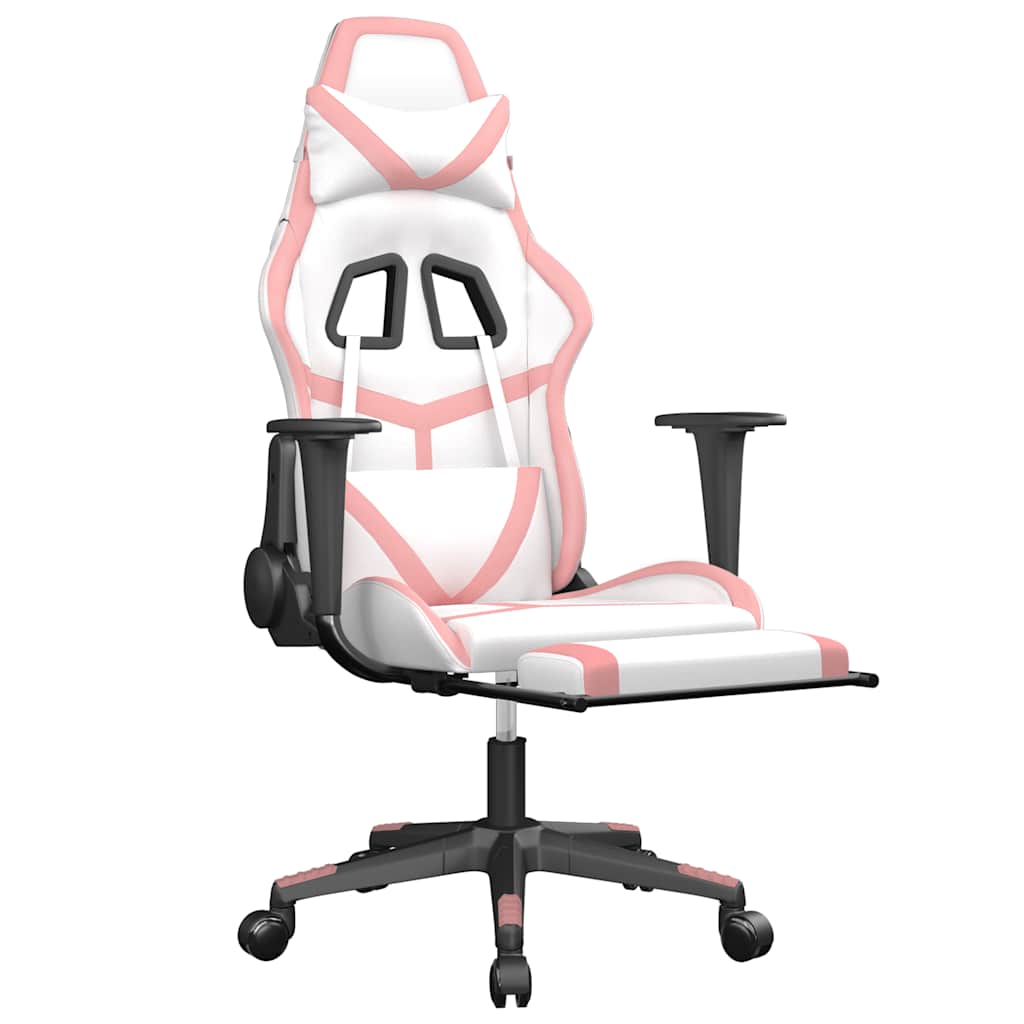 Massage Gamestoel Kunstleer Zwart En Roze